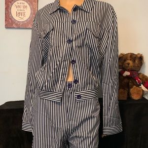 Two Piece Striped Short Set